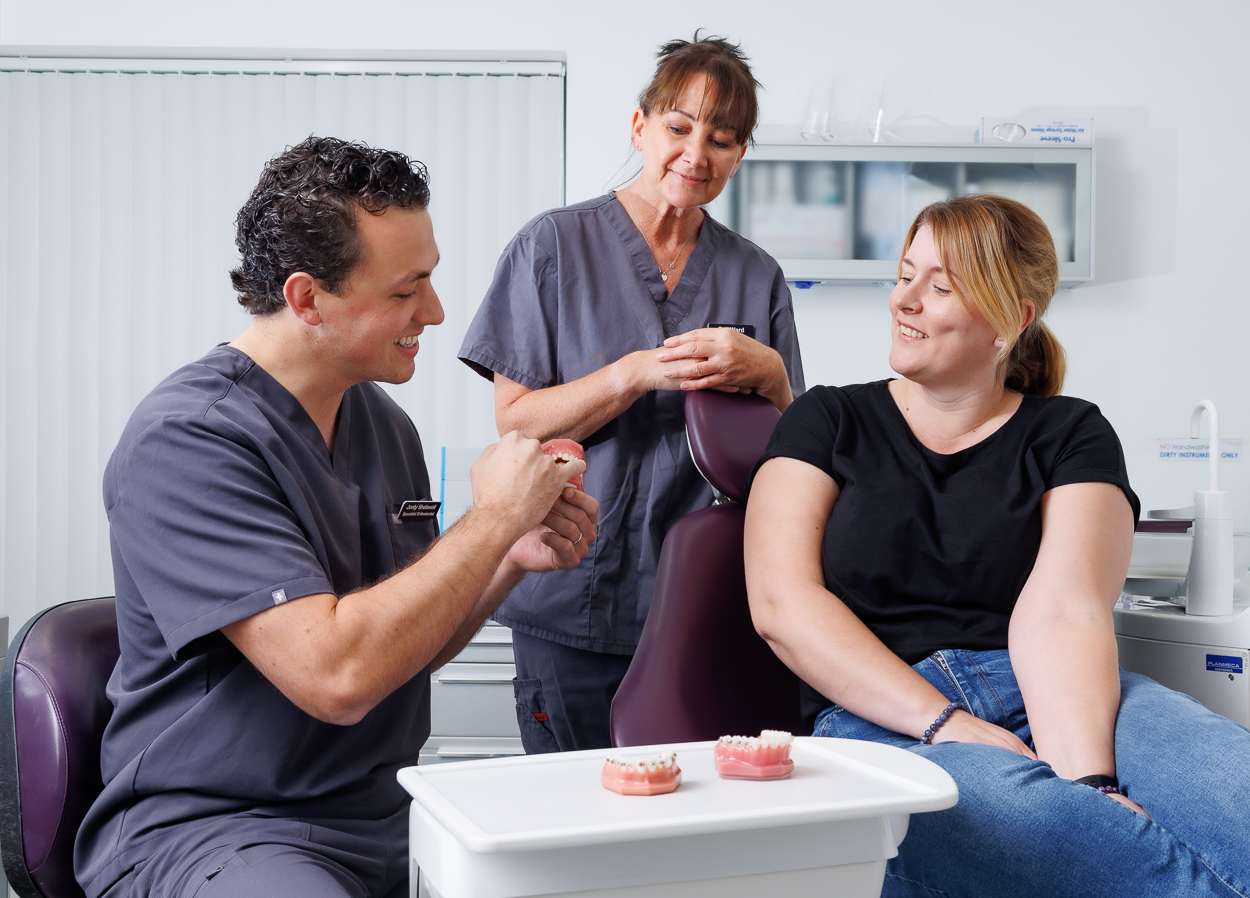 Orthodontist Dr Jonathan Shelswell and orthodontic nurse