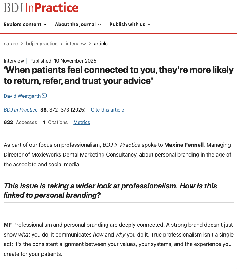 ‘When patients feel connected to you, they're more likely to return, refer, and trust your advice'